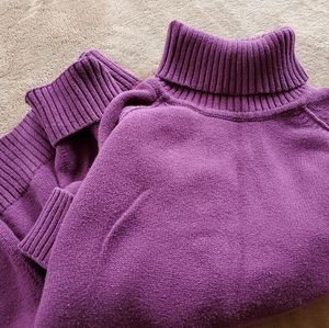 Purple cropped turtleneck sweater